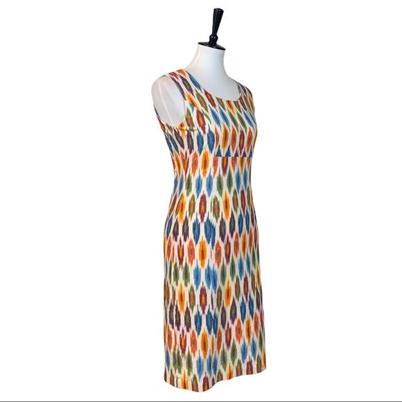 The Territory Ahead Women's Cream Orange Classic iKat Sheath Dress Size 4 - Picture 2 of 11